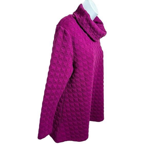 Vintage 80's Great Cavalier By St. Paul Tunic Blouse Sz Small Magenta Textured - Picture 3 of 6